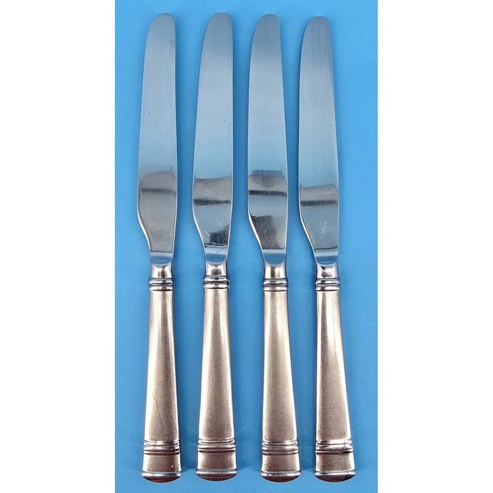 Oneida Tiramisu 4 Dinner Knives Stainless Flatware‎ Silverware Frosted Handles